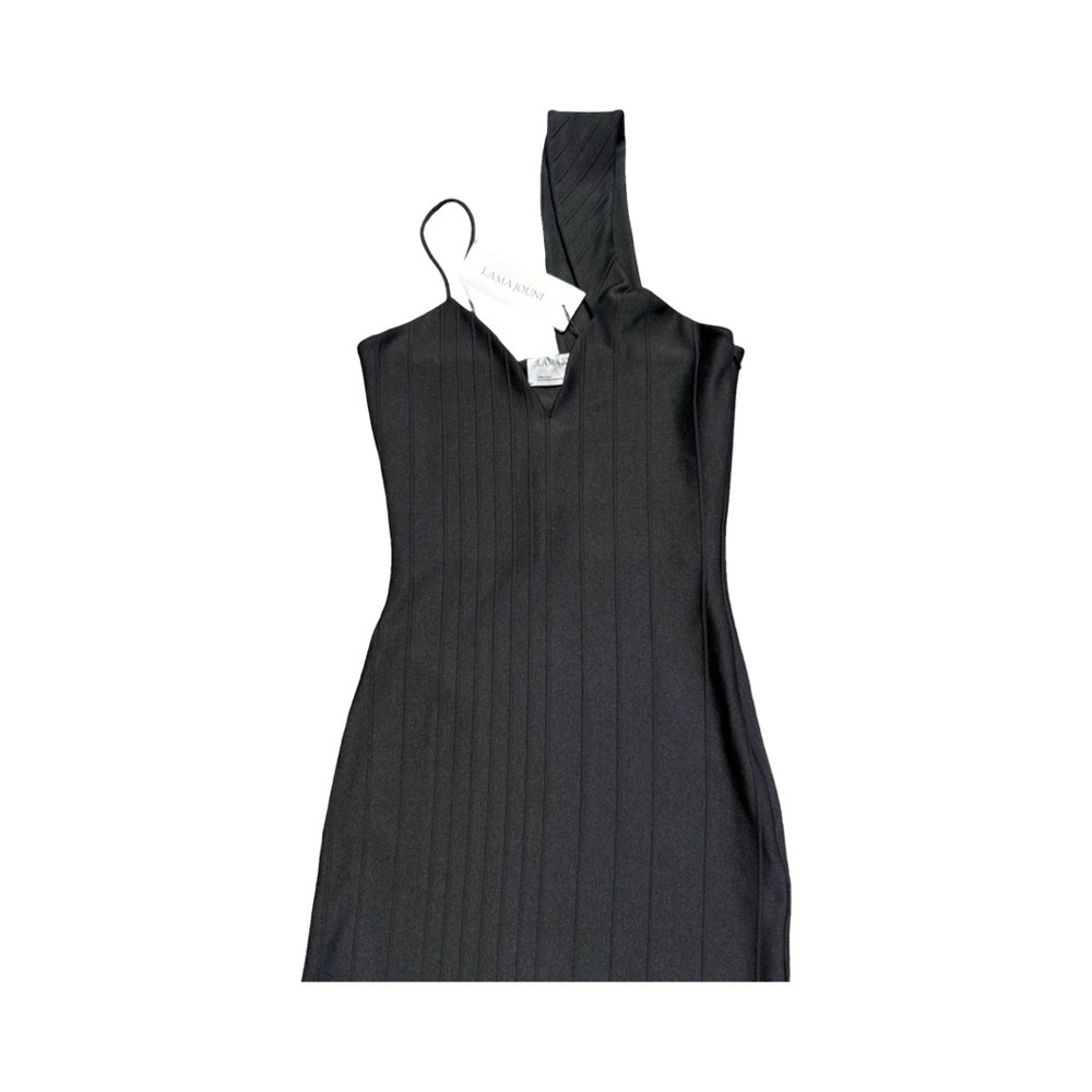 Edgy Cocktail Asymmetrical Black Dress - Picture 4 of 11